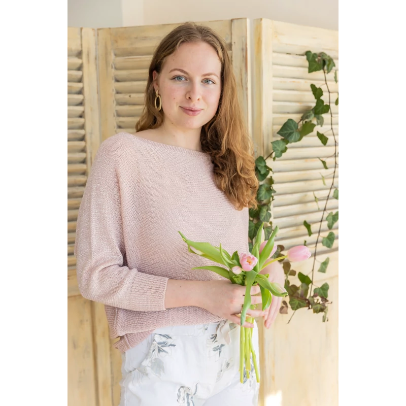 Ezüstszálas lurex felső - Rózsaszín