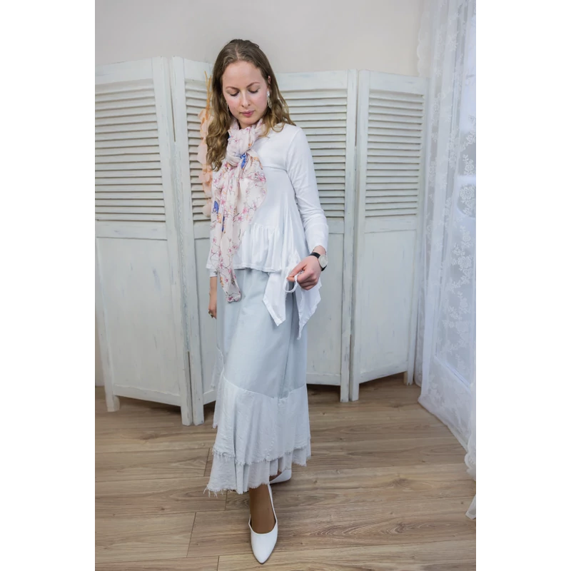 Virágmintás stóla lepkékkel - rózsaszín